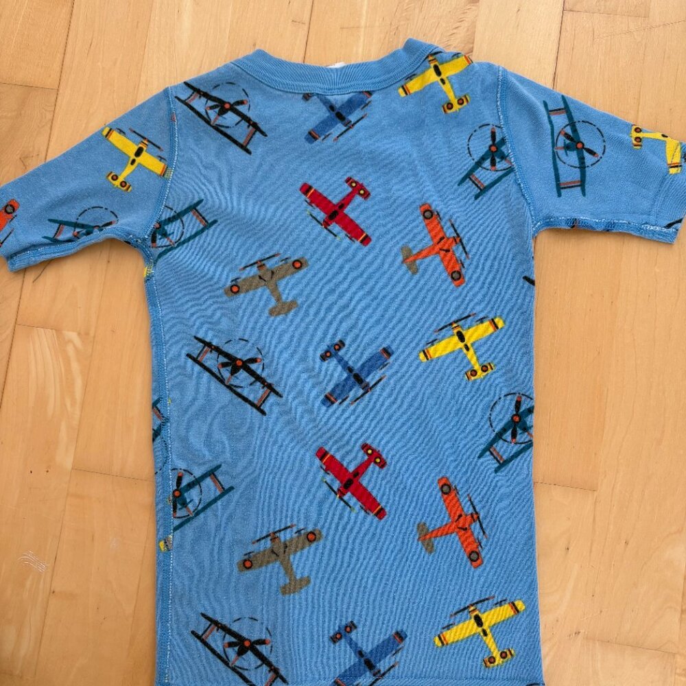 Hanna Andersson Airplane Pajama Set Size 6-7 shorts + short sleeve top Cotton - Picture 4 of 7